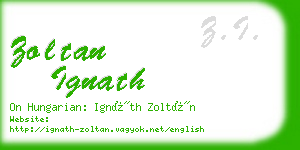 zoltan ignath business card